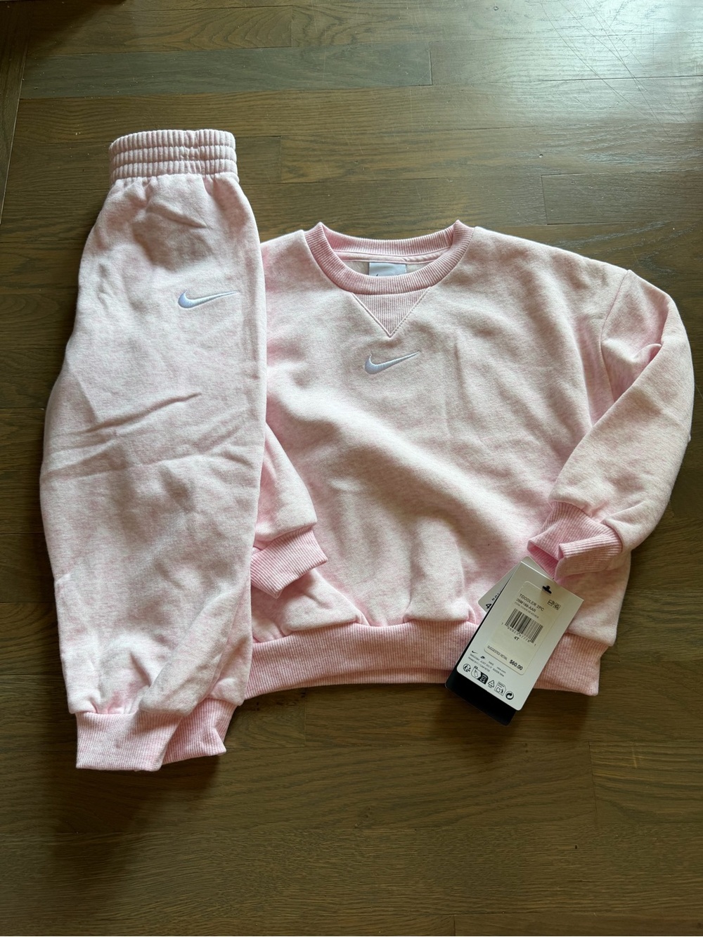 NWT Nike Toddler Pink Sweatshirt & Joggers Matching Set size 4T